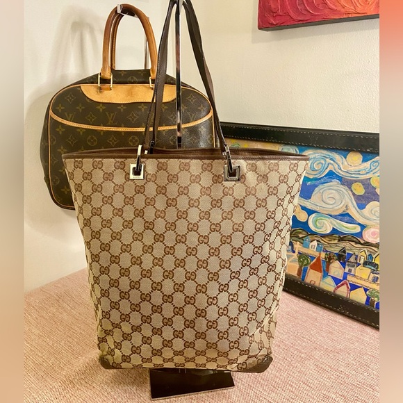 Gucci Brown Monogram Tote Bag - Picture 8 of 12